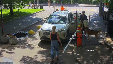 An Idiot Broke The Barrier So Her Boyfriend Could Drive Into Her Yard. Moscow