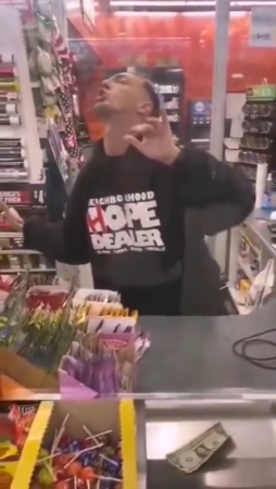 Store Cashier Visibly High On Drugs