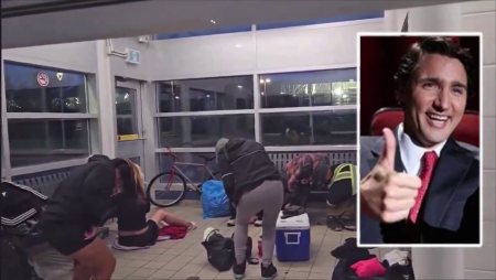 Real-Life 'Zombies' Take Over A Bus Station In Edmonton,  Just Hours Before Children Were Set To Arrive To Go To School. Canada