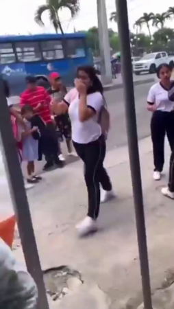 A Verbal Conflict Between Three Girls On The Street Turned Into A Fight