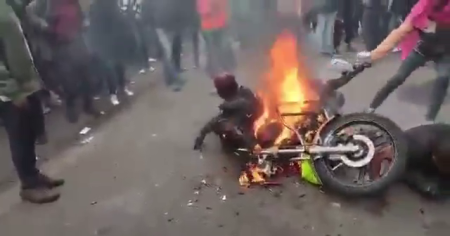 Roasting A Thief On A Burning Motorcycle