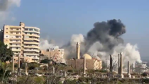 Israeli Warplanes Launch A Fire Belt Hitting The Central Area Of Tyre In Southern Lebanon