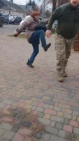 A Mother Is Distraught As The Ukrainian Military Conscription Officers Take Her Son Away