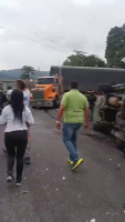 A Truck That Lost Control Caused A Serious Accident. Colombia