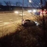 11 Cars Were Involved In An Accident Due To Ice On The Road. Vladivostok, Russia