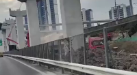 Moving Shanghai Metro Train Hits Tower Crane That Has Collapsed