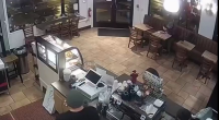 A Coffee Shop Employee Detained A Criminal Who Had Attacked A Visitor. Moscow, Russia