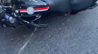 The Motorcyclist Smashed His Body Through The Back Of A Van And Got Stuck In It