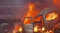 Dude Burning Alive In His Vehicle