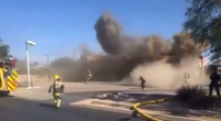 Dramatic Video Shows The Moment A Roof Collapsed As Firefighters Battled Blaze In Tucson, Ariz