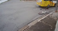 Footage Of A Cyclist Falling Under The Wheels Of A Bus