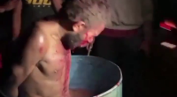 Torturing Dude In A Barrel