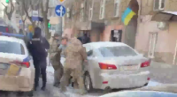 Military Enlistment Officials Pulled A Man Out Of His Car To Be Sent Off To War. Odesa, Ukraine