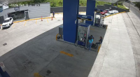 A Car Crashes Into A Filling Station At High Speed. The Employees Were Miraculously Not Injured. Honduras