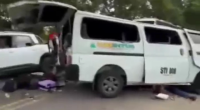 At Least Five People Were Killed And Seven Others Injured In A Collision Between A Passenger Minivan And A Truck
