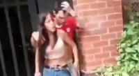 A Girl Courageously Defends Her Boyfriend Caught Stealing From An Angry Crowd Of Men